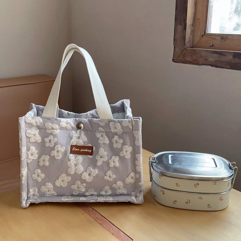 Стильная термосумка для пикника с кружевным дизайном, удобная ручка для переноски, для перекусов