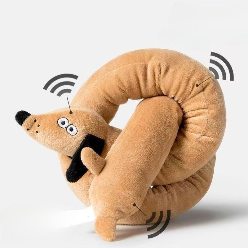 Squeaky Plush Dog Toy Sausage Puppy Chew Toy Soft Durable Interactive Pet Toy Teething Cleaning Bite Dog Chew Toy