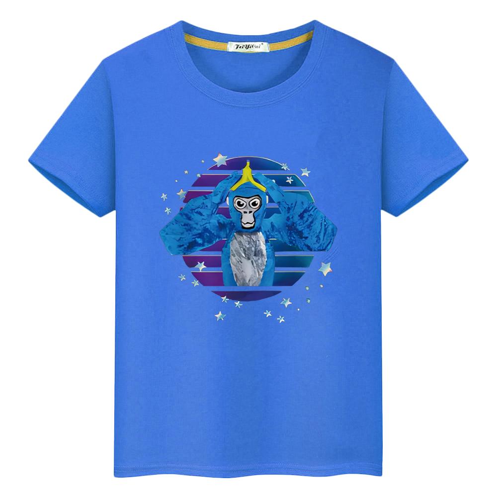 Футболка для детей, мальчик 10 лет, с принтом гориллы, кавайные шорты, 100% хлопок, аниме-топы, футболка с принтом гордости y2k, цельная одежда для девочек