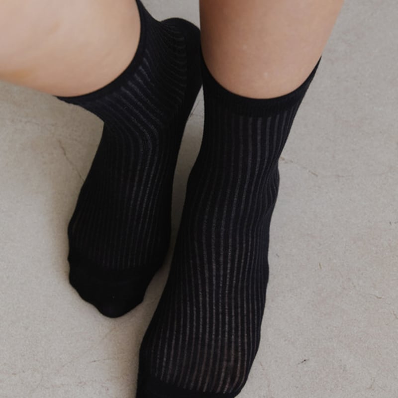Tatiana See-through Ribbed Socks SC8087 3 Colors