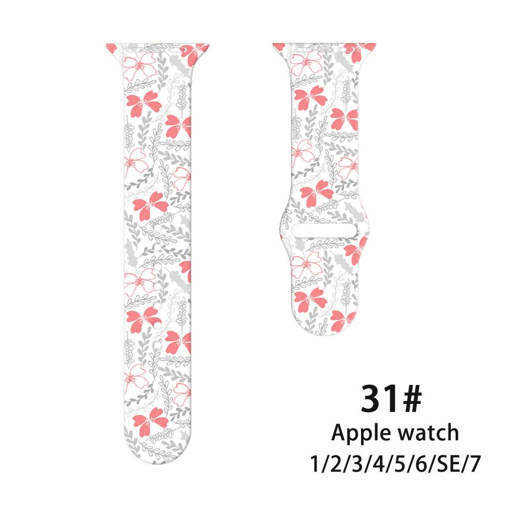 Ремешок Fresh Mori Printed Strap для Apple Watch S10 - мягкий силиконовый спортивный креативный сменный ремешок для iWatch 10/9/8/7/6/5/4/3/2/1/Se/Ultra/Ultra2 49 мм