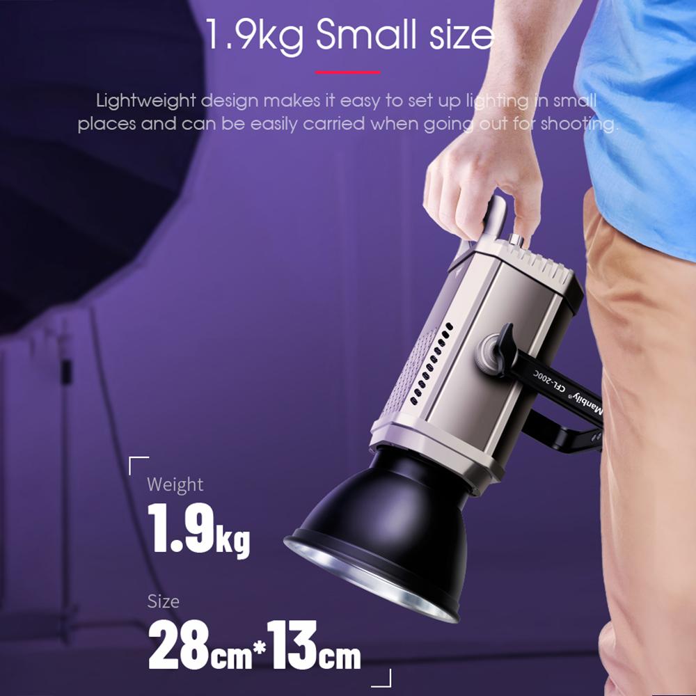 Manbily CFL-200C 200 Вт RGB светодиодный студийный видеосвет непрерывного света 3000K-6500K для фотосъемки RGB COB