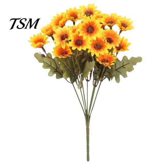 Decorative Silk Flowers for Wedding Artificial Daisy Flowers, Realistic Plastic Floral Arrangements, Reusable Faux Flower Bouquet, No Watering