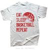 Funny Oversized T-shirt Eat Sleep Basketball Repeat Mens Clothing Streetwear Cotton Tshirt Birthday Gifts Summer Fitness T Shirt