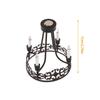 1:12 Dollhouse Miniature Led Light Wall Lamp Black Four-Head Round Chandelier Home Lighting Model Furniture Decor Toy