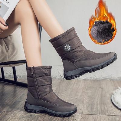 Зимняя обувь, женские зимние ботинки, плоские нескользящие водонепроницаемые женские ботильоны, теплые, плюшевые, толстая подошва, размер плюс 42 D223