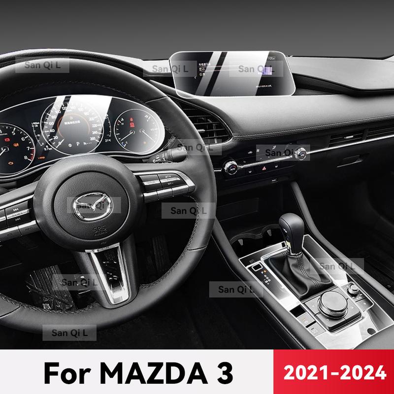 Прозрачный ТПУ для MAZDA 3 -2024 Автомобильная центральная консоль Медиа-панель Приборная панель Навигация Защита от царапин Внутренняя пленка