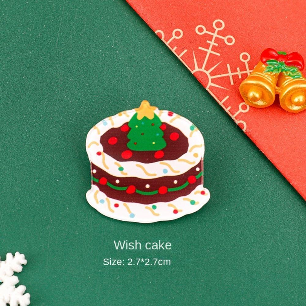 Printing Cute Accessories Mini Gifts Brooch Personality Cartoon Christmas Brooch