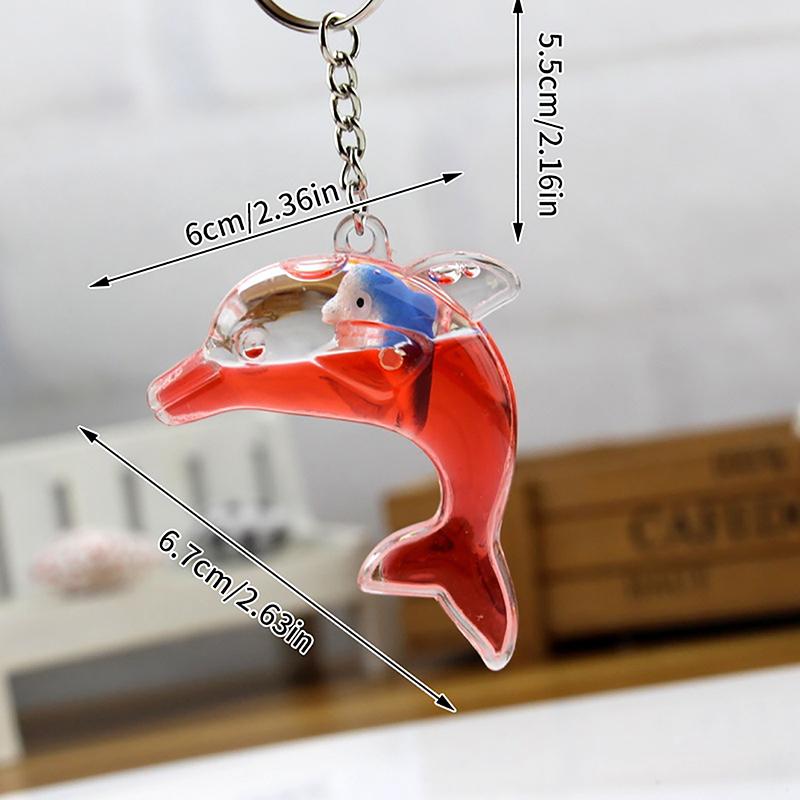 Брелок для ключей в виде дельфина Kawaii для ключей от машины, плавающая жидкость, милый кит, океан, подвеска, аксессуары, брелок для женской сумки, подвески, брелок