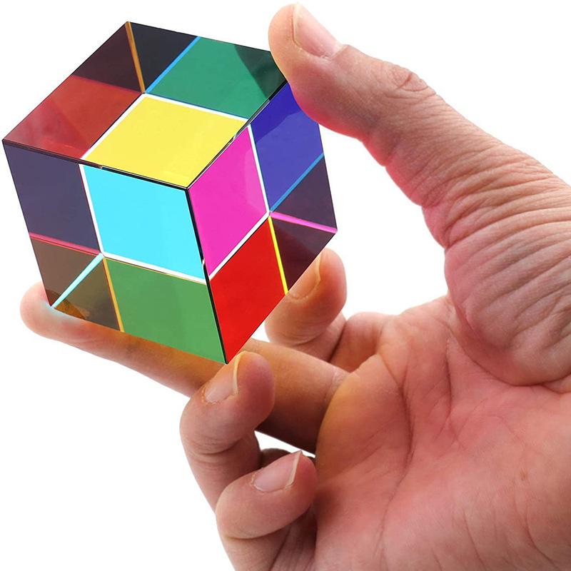 K9 Colorful Crystal Cube Pyramid Prism Desktop Decoration Toy
