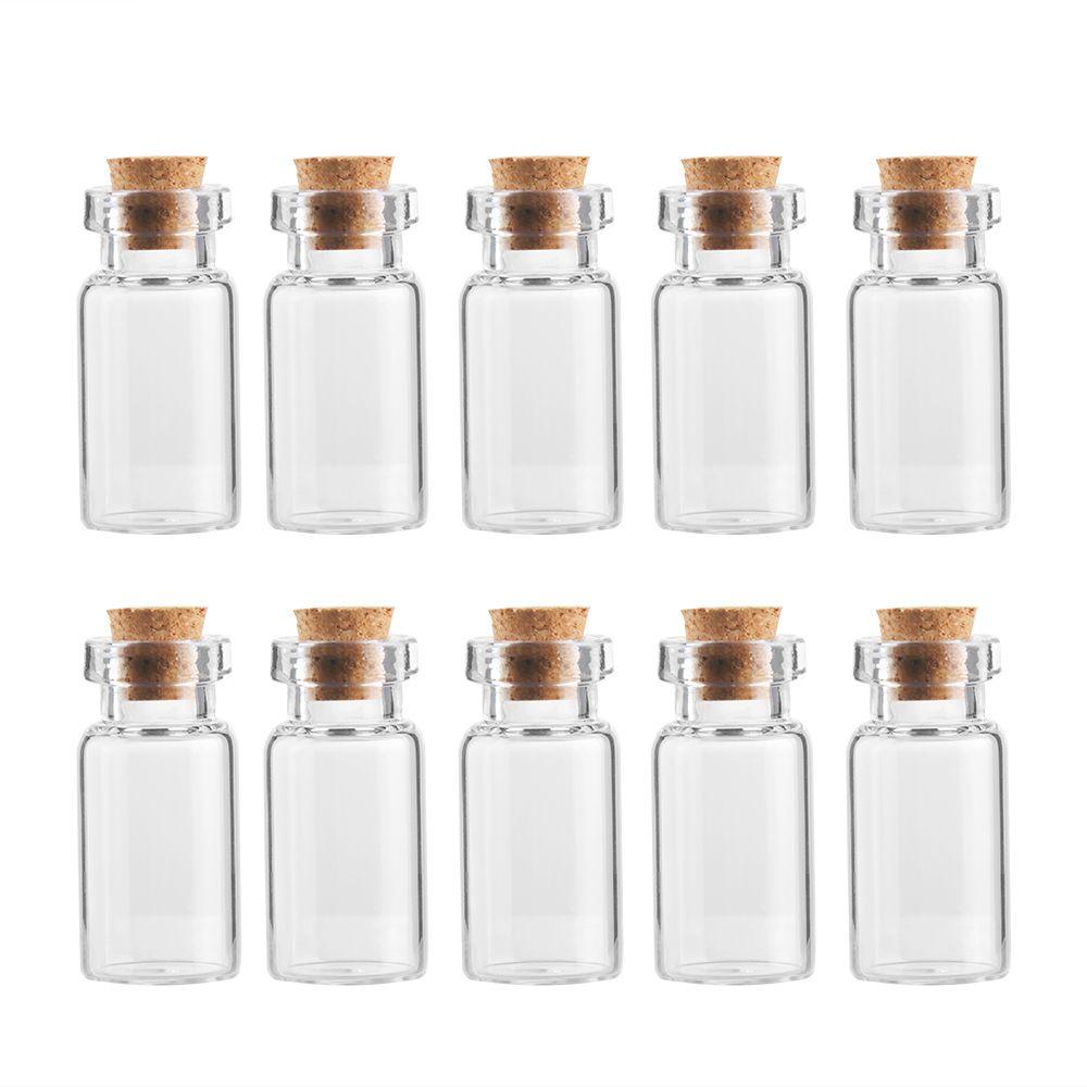 Флаконы Стеклянная Бутылка Пустые Мини Контейнеры Прозрачные Бутылочки для Сообщений с Корковой Пробкой Крошечные Маленькие