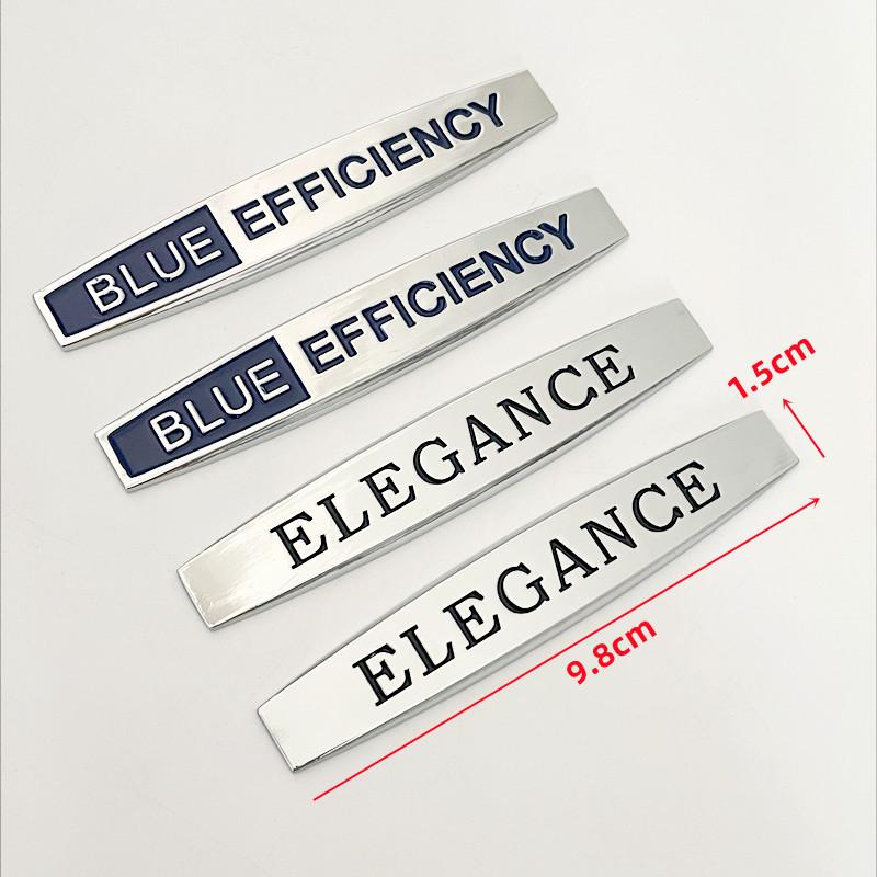 1Pair 3D Metal Car Front Side Fender Emblem Badge Decal Accessories For Blue Efficiency  W204 C200 E200 Elegance Sticker