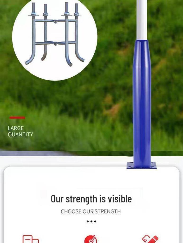 Galvanized Solar Street Light Pole for Rural Roads and Courtyards