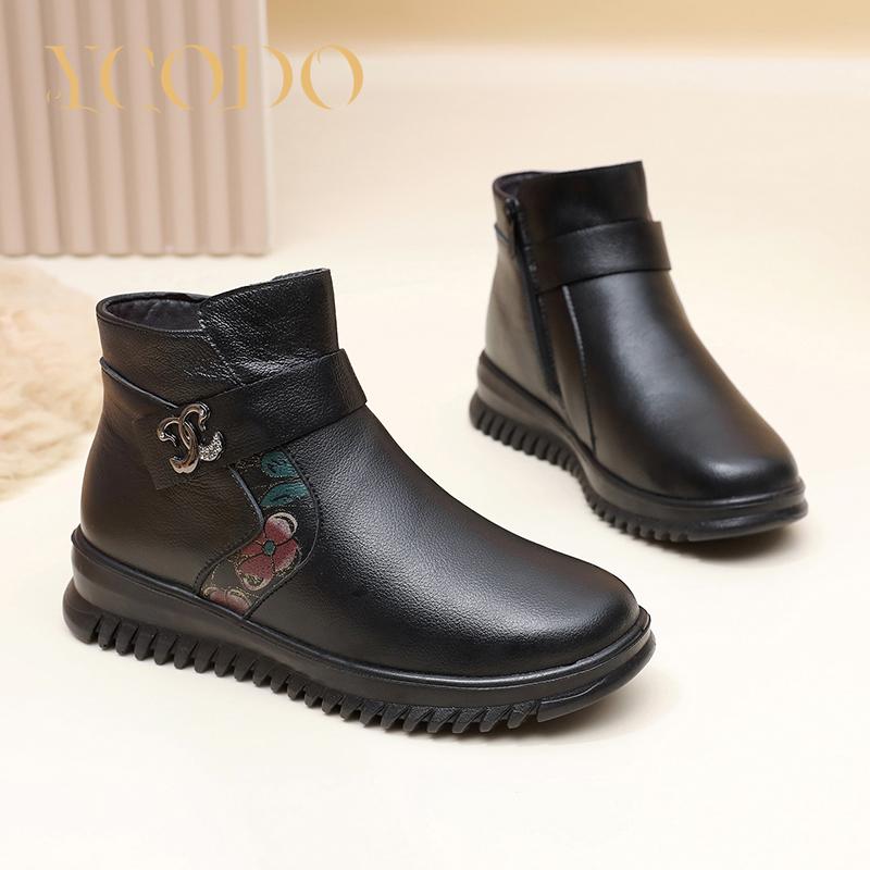 Зимняя теплая женская обувь из натуральной кожи