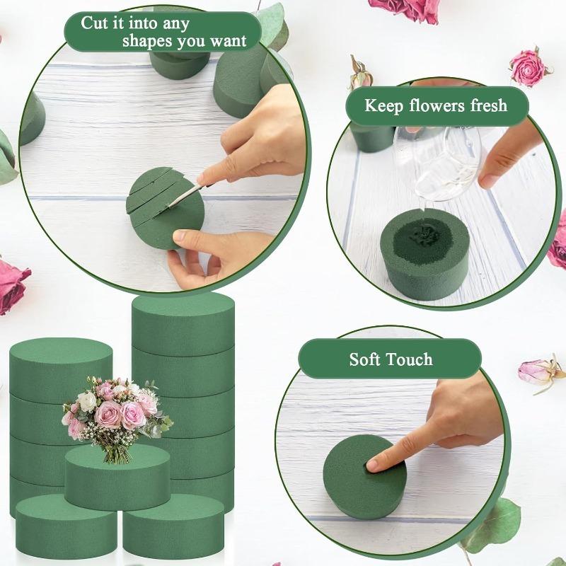 Круглые блоки из флористической пены для DIY, впитывающие кирпичи из флористической пены, влажные/сухие губки для флористов, садовая цветочная пена, впитывающий воду блок
