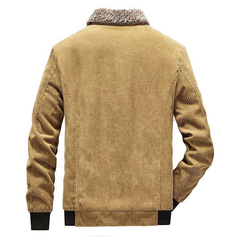 Зимняя вельветовая мужская куртка с хлопковой подкладкой, повседневная утолщенная мужская куртка среднего возраста, бархатная с хлопковой подкладкой