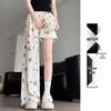 Petite High Waist Bow Wide-Leg Ice Silk Pants - Women's Summer Style