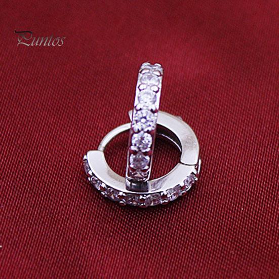 Круглые серьги Модные Сплав Одиночный обруч Ряд страз для Банкета Стразы