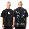 Summer Hot Sale Anime Death The Kid Soul Eater Washed T-shirt Y2K Men Women Print Crew Neck T Shirt Cotton Gothic Round T-shirt