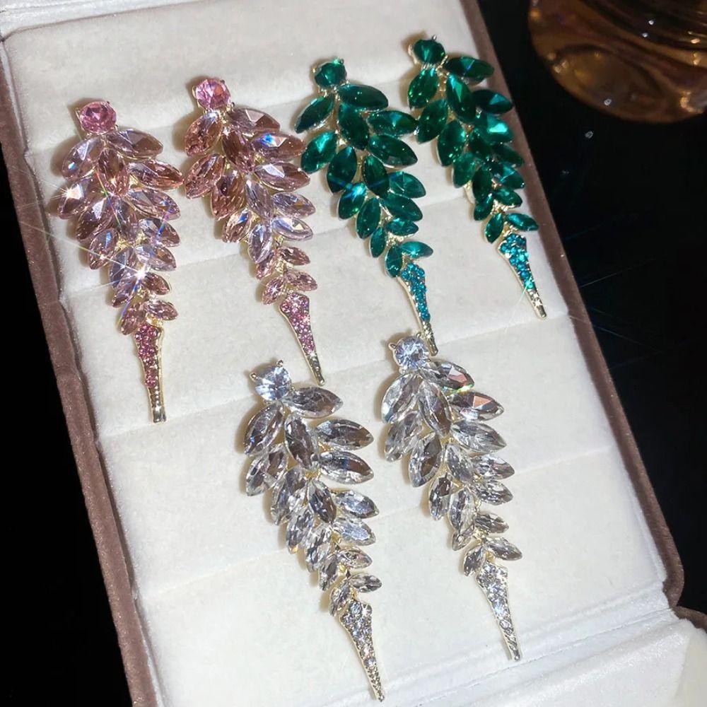 Silver Needle Tassel Earrings Full Drill Dangle Earrings Fashion Zircon Earrings Elegant Occasions