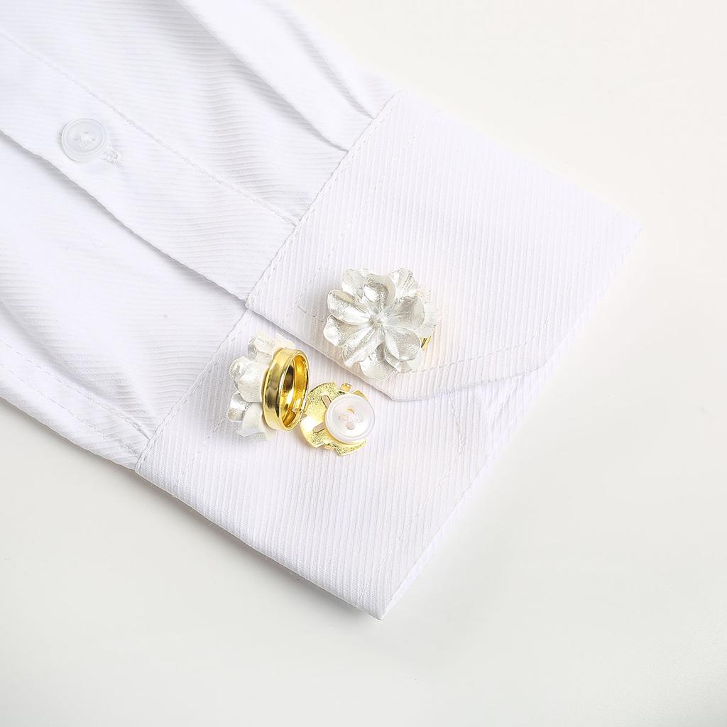 2 шт./компл. Цветы запонки пуговицы крышка на рубашку милый элегантный гардения пуговицы зажим подходит для смокинга рубашка украшение одежды