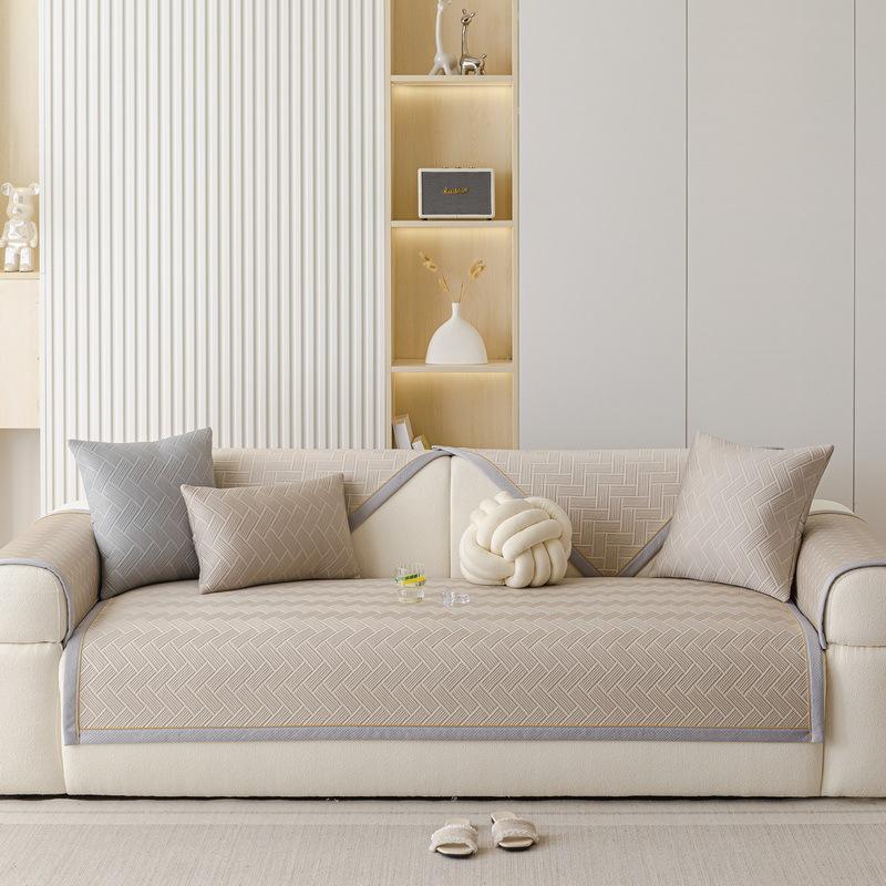 Cool Ice Silk Special-Shaped Sofa Cushion New Fixed Non-Slip Summer Mat Seat Cushion Irregular Sofa Cover