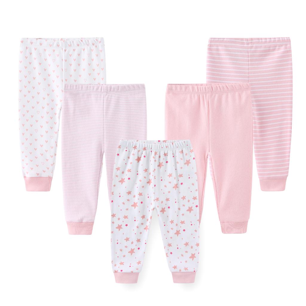 5 комплектов штанов для новорожденных девочек, хлопковые штаны для мальчиков, летние леггинсы