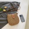 New Summer Grass Woven Bag for Women Beach Crossbody Bag Designer Shoulder Bag Small Flap Purses and Handbags