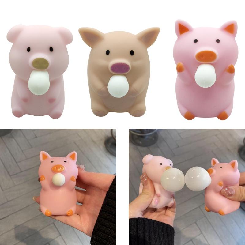Милая маленькая свинка, игрушка-сквиши, снимайте стресс и расслабляйтесь с забавным пусканием пузырей!