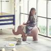 Sekikagu Plush Animal Stool, Elephant, 80kg Weight Capacity, Cotton Woven, Pink, Spoon Me, 332583