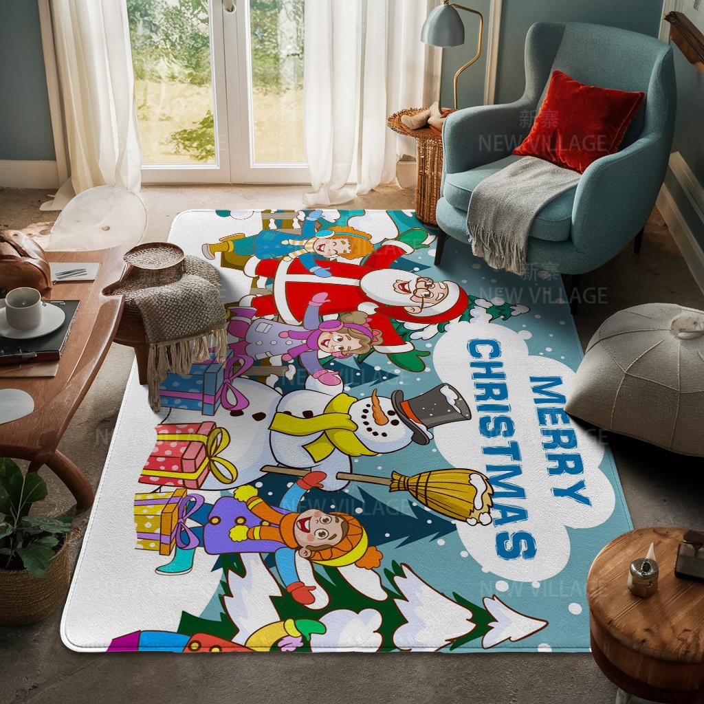 Ковер у входа в дом Домашний коврик у двери Гостиная Ванная Комната Ноги ванная комната Нескользящие коврики с водопоглощением для ванной Счастливого Рождества зима