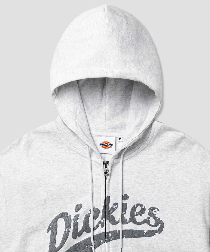 Dickies Белый меланжевый худи на молнии в стиле бейсбола