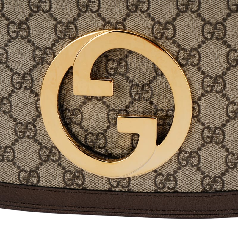 GUCCI Blondie Canvas With Leather Binding Flap Bag, Chain Bag, Shoulder Bag Handbag, Shoulder Bag Women's Ebony & Brown 699268-K9GSG-8358