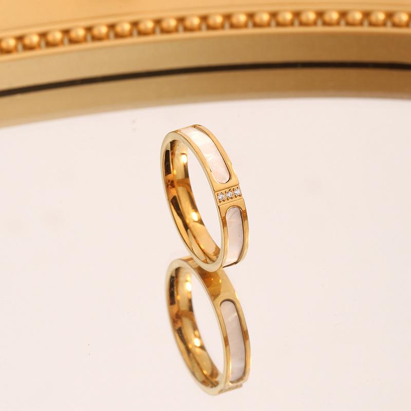 Кольца из белого перламутра с цирконами из нержавеющей стали, милые украшения для женщин, удобные для повседневного ношения, лучшая идея подарка для подруги