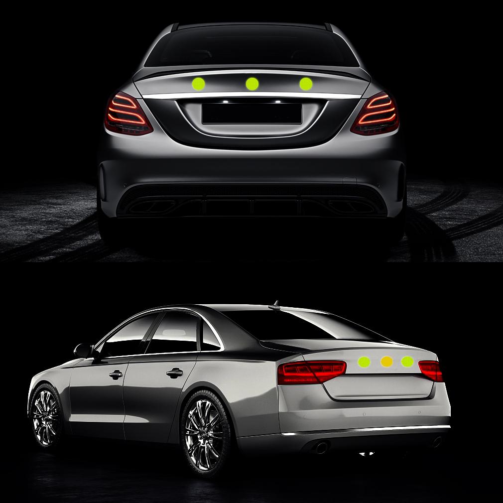 Цветные наклейки-отражатели для автомобиля. 10 штук