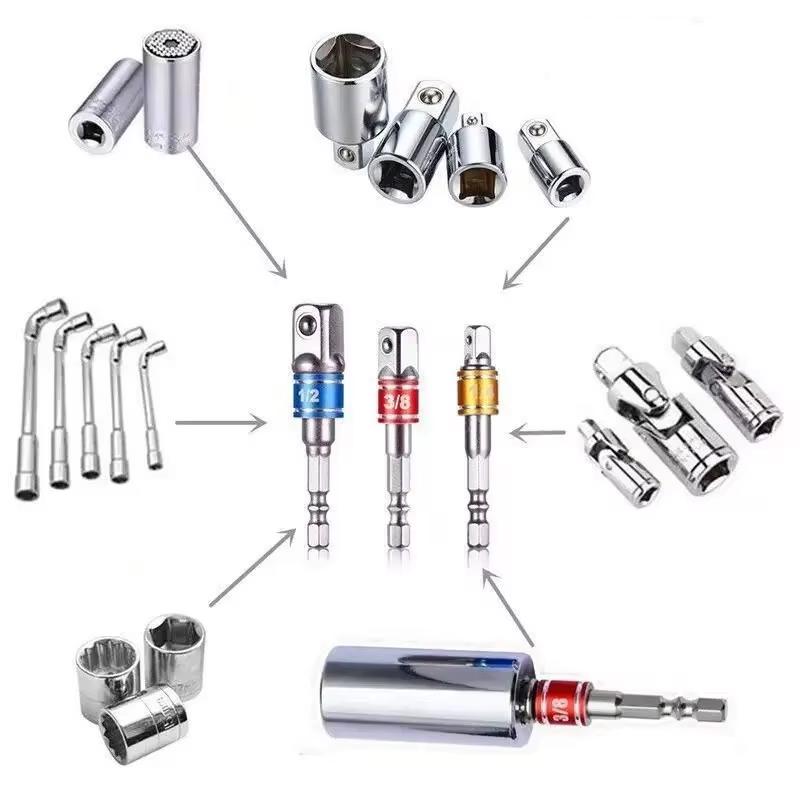 3 шт. Отвертка Шестигранный хвостовик Быстросъемный Держатель бит для отвертки Удлинитель Адаптер для торцевых головок Аксессуары для электродрели