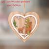 1Pc 2D/3D Christmas Ornament Wooden Hanging Pendants Star Xmas Tree Bell Christmas Decorations