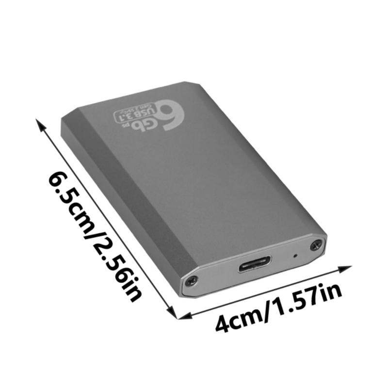 Aluminum mSATA External Drive Enclosure Fast USB 3.1 Heat Dissipation Secure Storage Solution for Work Accessories