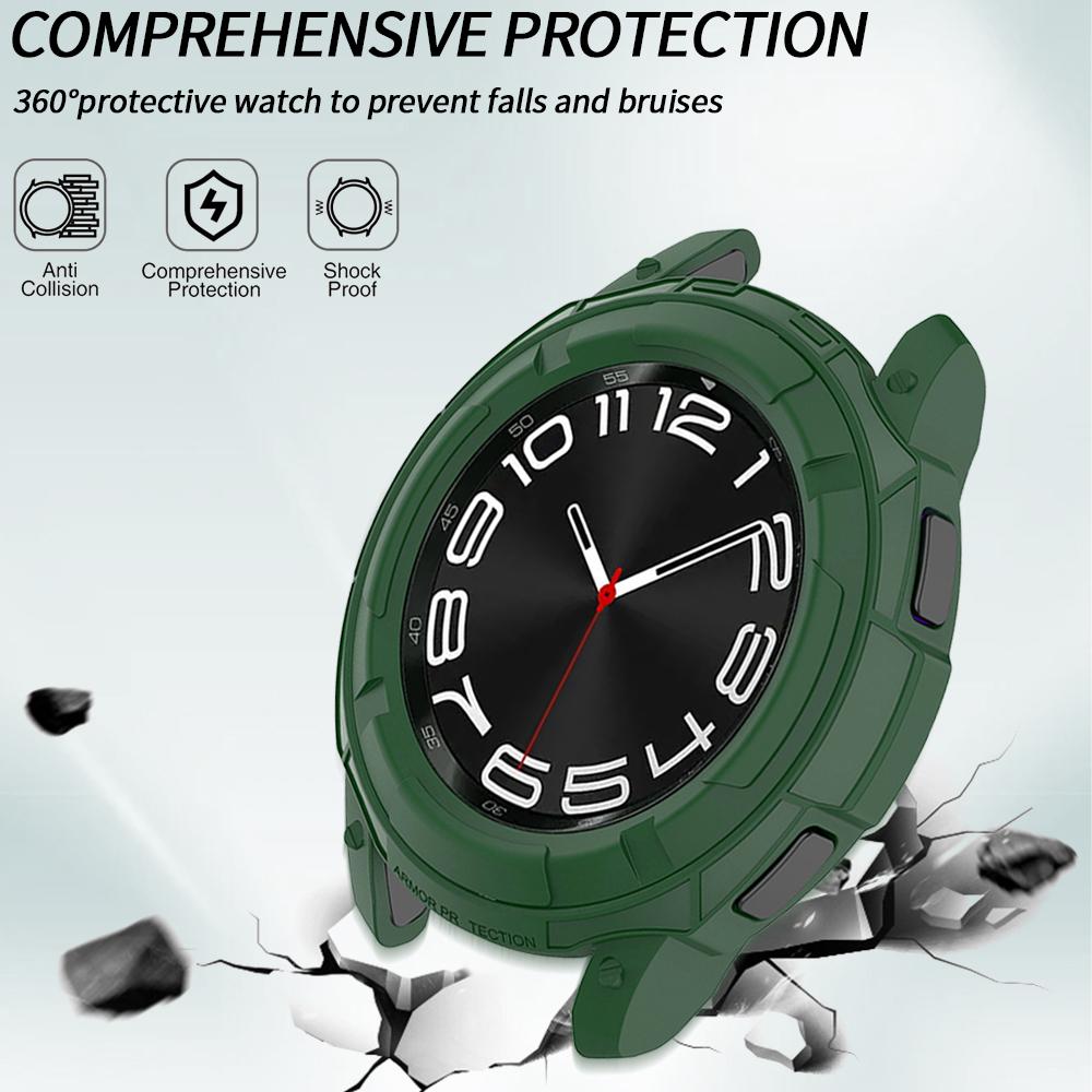 Защитный чехол-бампер для Samsung Galaxy Watch 6 Classic 43мм 47мм, мягкий полый TPU каркас, двухслойный, защита от падений