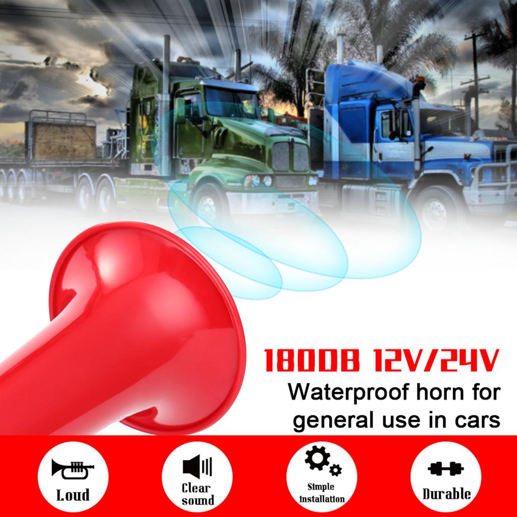 Car   Horn, Loud 180DB Watertight   12V 24V Automobile Horn Aluminium Alloy Automobile Replacement Accessory with Easy Installation, for Tru