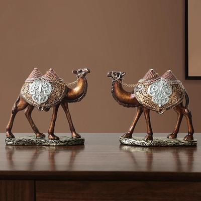 2 фигурки верблюдов из смолы, забавная декоративная скульптура животного, настольный декор для вечеринки, полки,