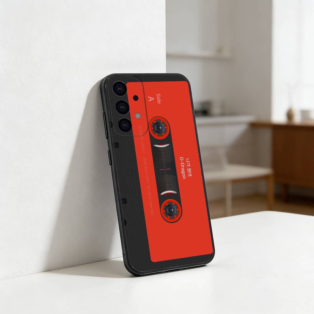 R-Retro Cassette Tape Phone Case For Samsung S25,S24,S21,S22,S23,S30,Ultra,S20,Plus,Fe,Lite Black Shell