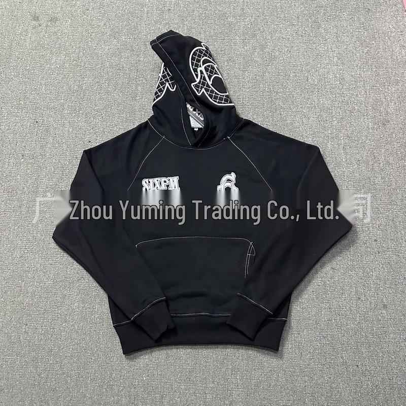 Модный унисекс комплект: худи и штаны 2025 года с вышивкой 6PM на груди