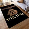 Black Viking Carpet with Nordic Rune Symbols and Eagle Design Suitable for use as an anti-slip for living room bedroom sofas