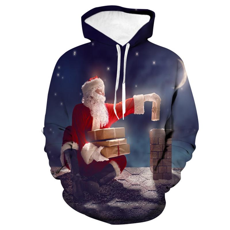 Unisex Christmas Sweatshirt 3D Print Funny Xmas Pullover Men's Hoodie Men Spring Autumn Fashion Casual Jacke Hooded Clothing