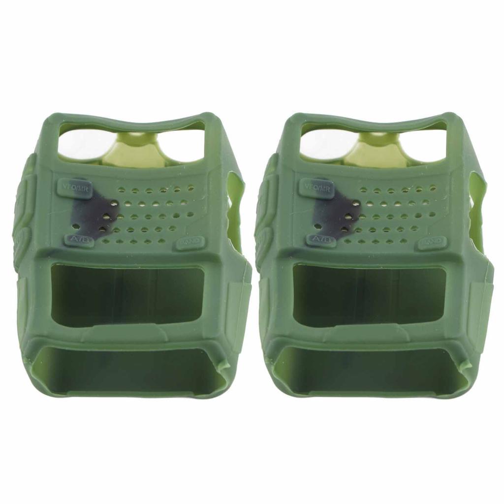 2PCS Mini Walky Talky Силиконовый защитный мягкий чехол Двусторонняя радиозащита для Baofeng UV5R(красный )