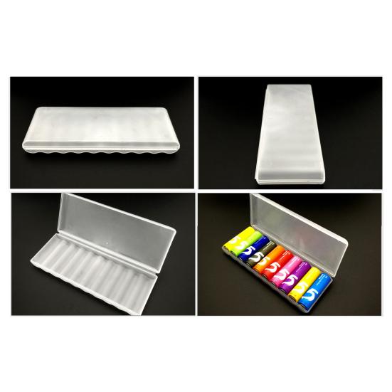 Прозрачный ящик для хранения батареек с крышкой, большая емкость, 10 слотов, компактный портативный органайзер для батареек типа АА, чехол для хранения