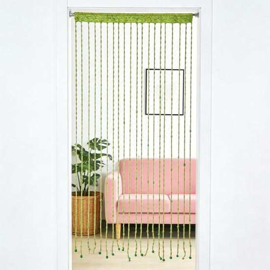 Нитяная дверная штора Мягкие шарики Кисточка Дверная штора Настенная панель Бахрома Жалюзи для окна Декоративная перегородка для дома Гостиная Задник Дверной проем