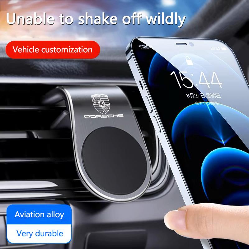 Magnetic Car Mobile Holder Air Outlet Clip Phone GPS Stands For Porsche Cayenne Panamera Macan Boxster Cayman 718 911 Sticker GD1