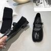 Женские туфли на плоской подошве с пряжкой One Word, новинка, раздельный носок, женские туфли Мэри Джейн в японском стиле, туфли-троттеры, туфли на плоской подошве до щиколотки, Bele Tabi, мокасины-ниндзя
